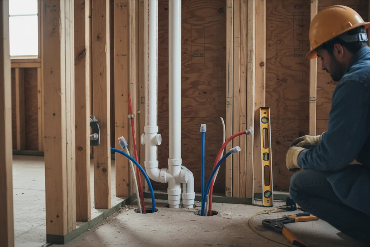 Drain and supply rough-in during Drain Cleaning in Allamuchy